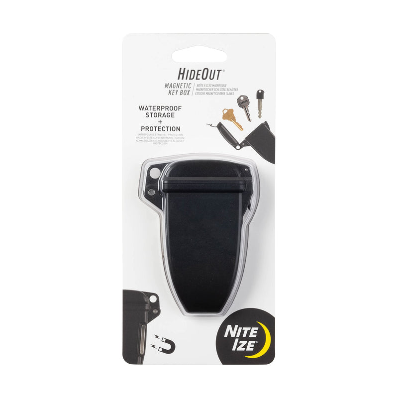 Nite Ize Hideout Magnetic Key Box - Waterproof Key Hider - Magnetic Key Holder & Box - Waterproof Key Storage for Spare Keys - Black, Large Large (Pack of 1)