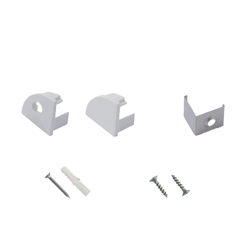 15-Pack End Caps and Mounting Clips for Hunhun V Shape LED Aluminum Channel System (V channel type)