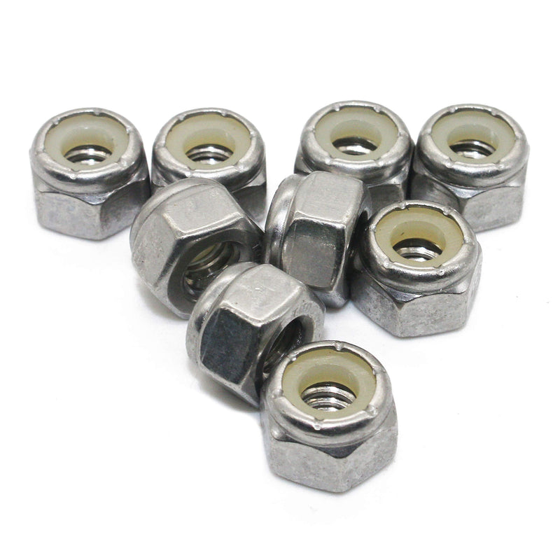 Quantity 50Pcs 1/4-20 Nylon Insert Hex Lock Nuts, Stainless Steel A2-70/304/18-8, Plain Finish, by Fullerkreg 1/4-20 (50 Pack)