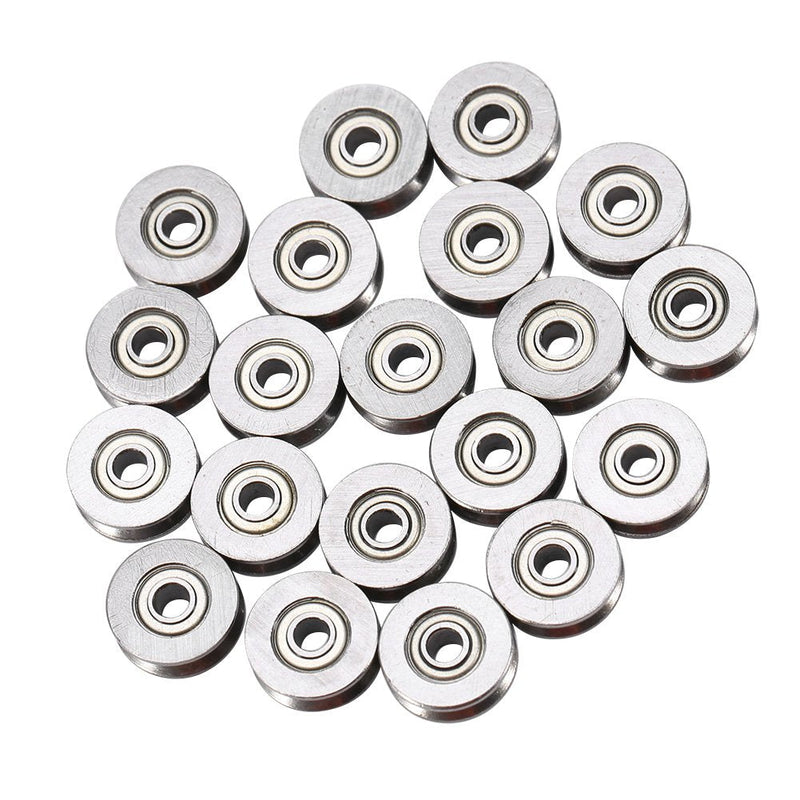 20pcs V623ZZ Miniature Steel V- Pulley Rail Ball Bearing Miniature Pulley Bearing Pulley 3x12x4mm for Rail Track Liner Motion System - NewNest Australia