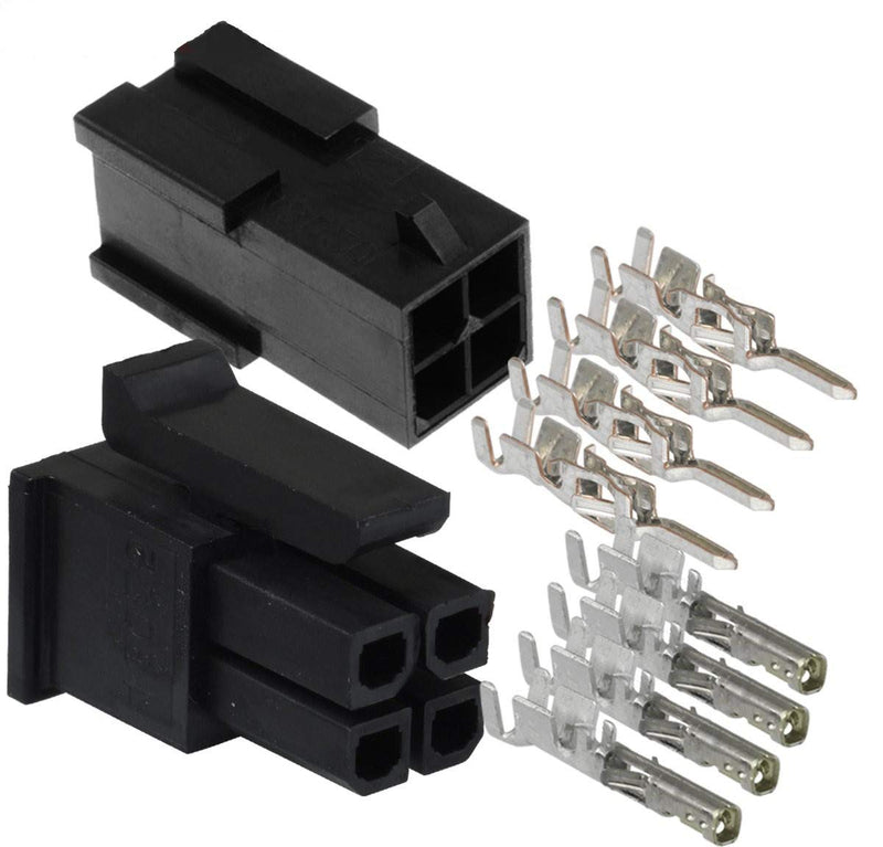 Molex Micro-Fit 3.0 dual row (4 Circuits) Male & Female receptacle plug, w/Terminal sockets, (Pack of 5 Set)