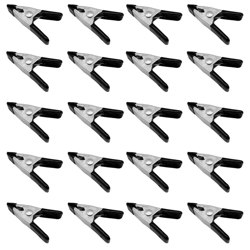20pcs 2" inch Metal Spring Clamps Spring Clips Clamps Spring Clamps 2 inch Heavy Duty for Household Clips Camping Woodworking Clips (Black, 2 inch) 2inch 20pcs-black