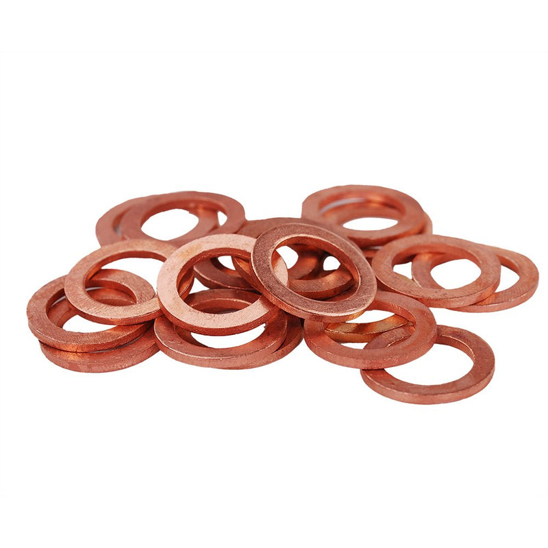 HIFROM 25pcs M12 Copper Washers Flat Ring Sump Plug Oil Seal Gasket Sealing Fitting Washers - NewNest Australia