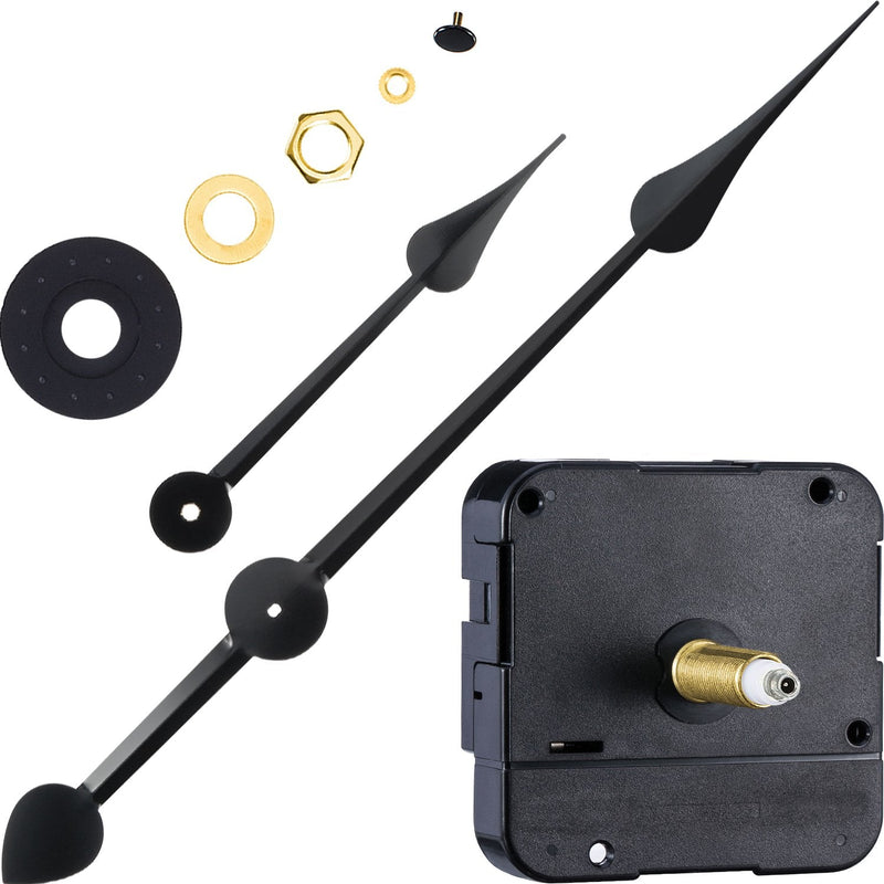 WILLBOND Long Shaft High Torque Clock Movement Clock Motor with 7 Inch Spade Hands (Shaft Length 9/10 Inch/ 23 mm) Shaft Length 9/ 10 Inch/ 23 mm