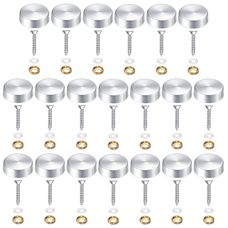20Pcs Decorative Mirror Screws, Stainless Steel Screw Cap/Cover 25mm for Fasteners, Sign/Advertising Hardware, Nails, Construction, Tea Tables, Wardrobes Glass Furniture