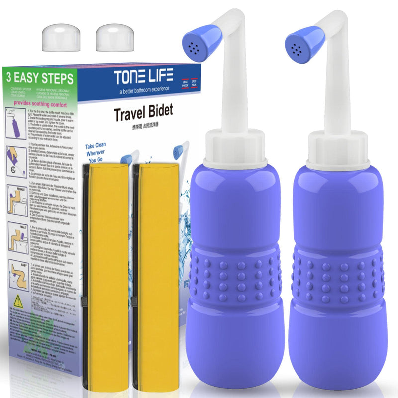 2PCS-Pack Portable Bidet for Toilet - 450ml Travel Bidet - 15oz Handheld Personal Bidet Empty Bottle - Childbirth Cleaner -for Outdoor,Camping,Travling,Driver,Personal Hygiene -with Storage Bag 450ml Blue X 2pcs 【hot Sales!】