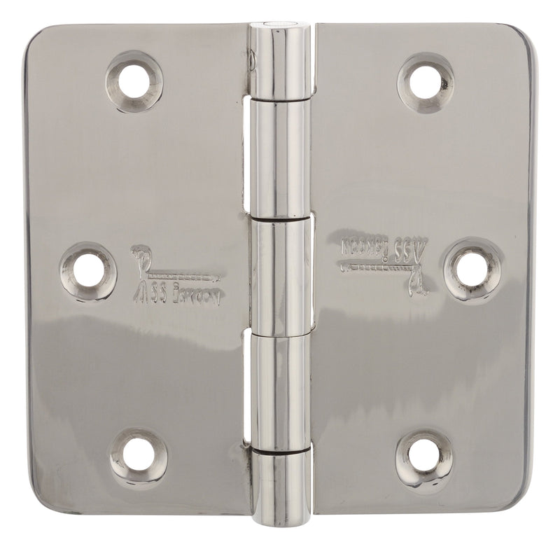 SSISKCON Stainless Steel 1/4 Radius Hinge, C-Hole, Mirror, 3.5"x3.5", 1Pack Mirror Polished 3.5"x3.5"x2.5mm