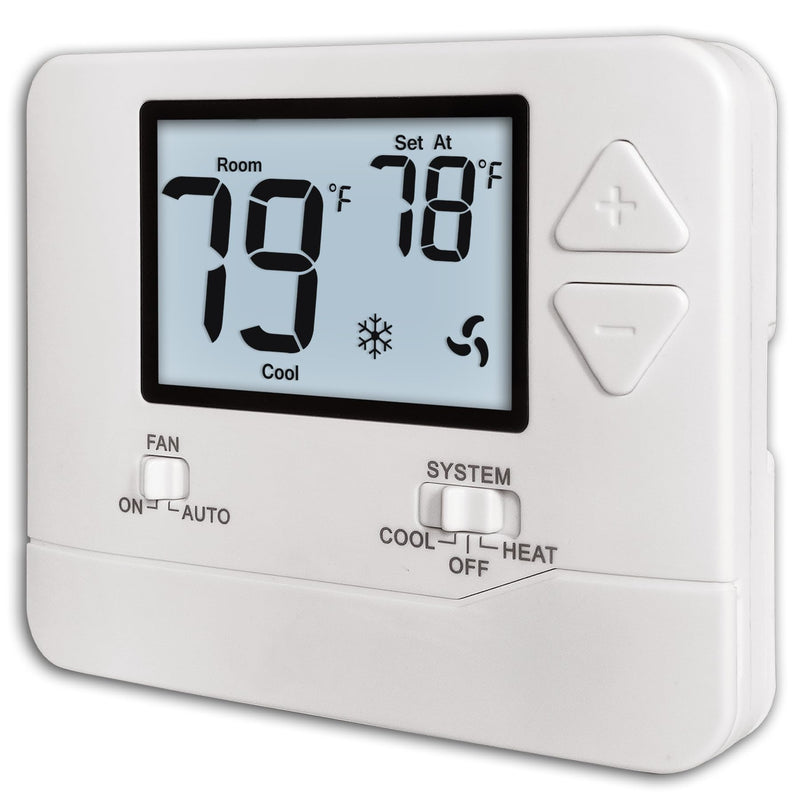 Non-Programmable Thermostats for Home Conventional Single-Stage Systems, up to 1 Heat/ 1 Cool (with White Backlight)