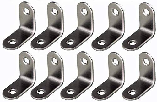 Framing Hardware 10 Pack 1/2 x 1/2 Zinc Plated Steel Corner Brace L Brackets with Screws - Reinforce Frame Corners, Attach Stacked Frames Stretched Canvas - Shelving Braces, Corner Braces
