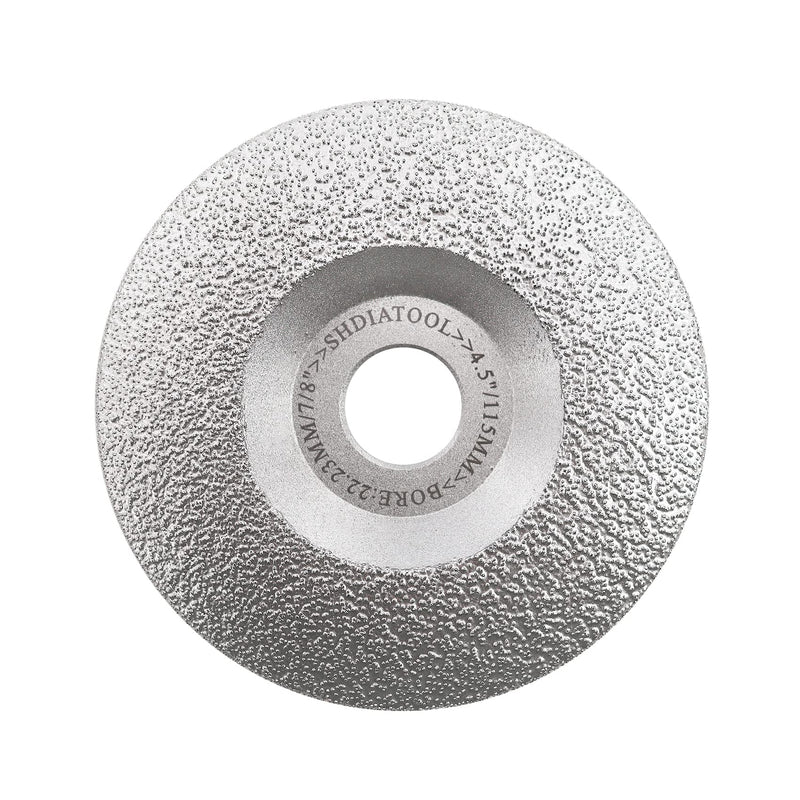 SHDIATOOL Diamond Grinding Cup Wheel 4-1/2 Inch for Granite Marble Iron Steel Masonry Convex Vacuum Brazed Grinding Disc Fits 7/8 Inch Arbor 115mm 115mm(4-1/2 In.)