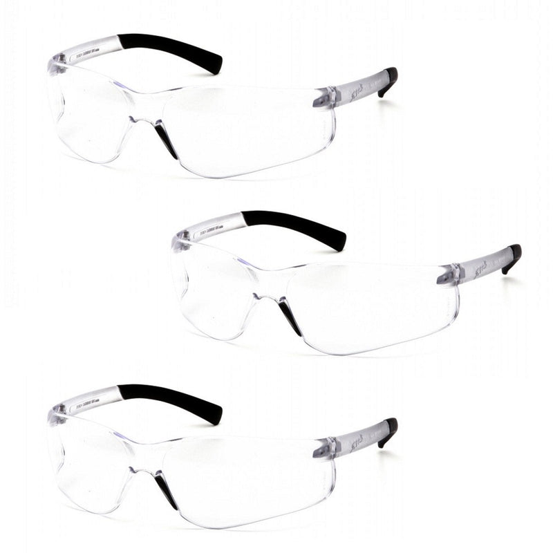 Pyramex Ztek Bifocal Reader Safety Glasses with Clear Lens S2510R25 (3 Pair) (+2.5 Lens) +2.5 Lens