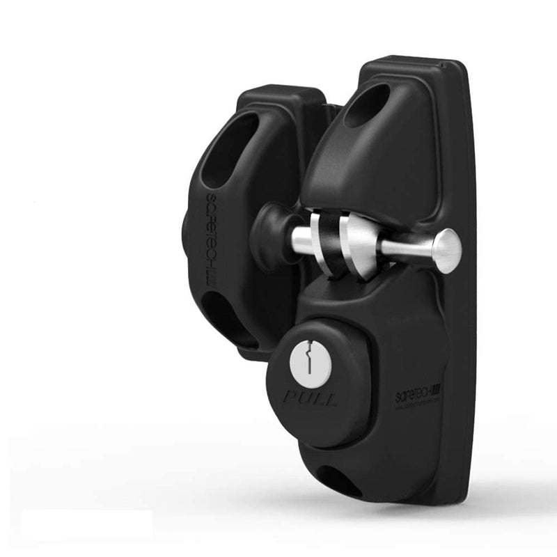Safetech Hardware ViperX1 Gravity Gate Latch | One-Side Entry Keyed Lock | 2 Independent Latching Hooks Key Lockable One Side | Privacy Gate Gravity Latch | Vinyl, Wood, & Aluminum Gates - Black 1 Side Key