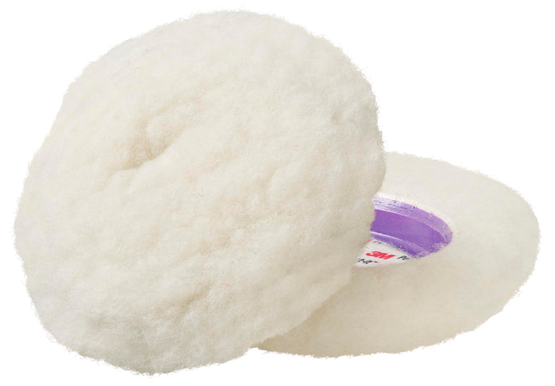 3M Perfect-It Low Lint Wool Compounding Pad, 4 in, 30040, Single Sided, 2 Pads, Fast Cutting, Quickly Refine Abrasive Sand Scratches for Automotive