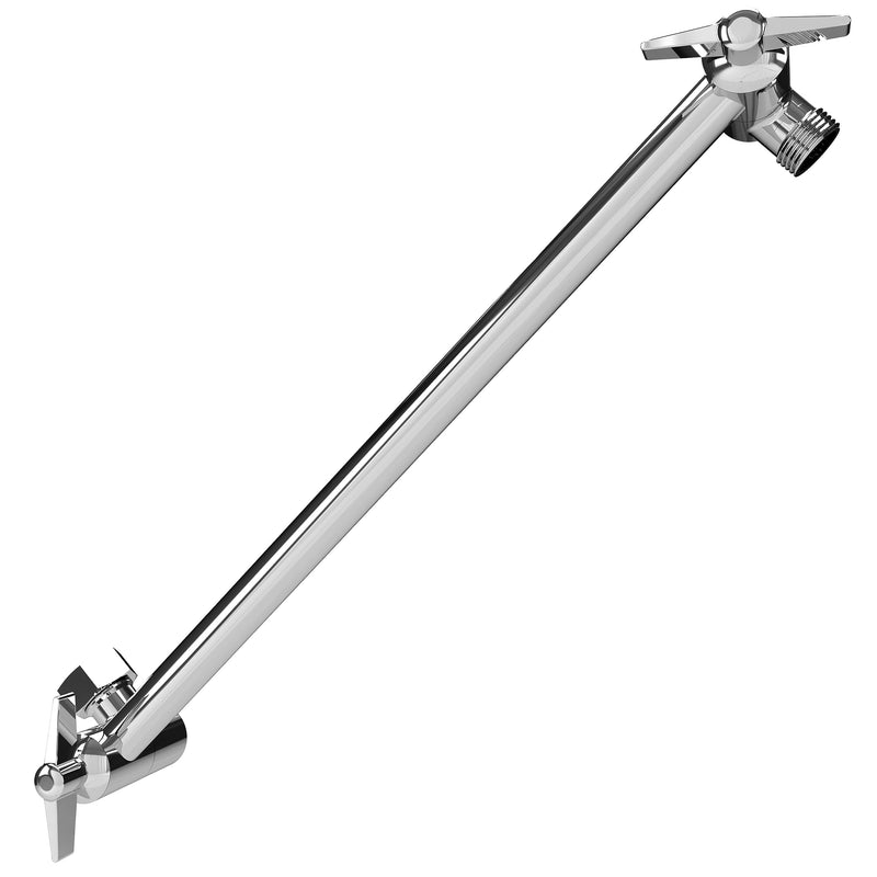 SparkPod 11" Solid Brass Shower Head Extension Arm - Flexible Height & Angle Adjustable Shower Arm Extension for Rain Showerheads with Sturdy Lock - Universal Pipe Connection (Luxury Polished Chrome) 11 Inch Adjustable 1 - Luxury Polished Chrome