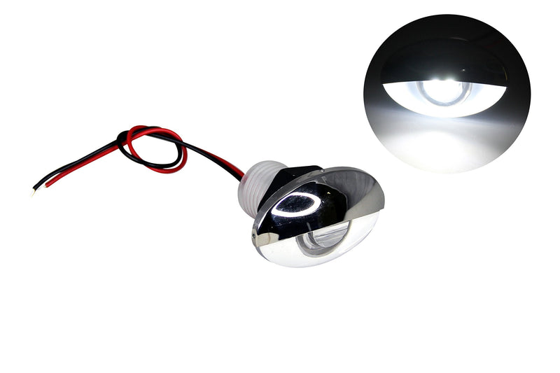 Pactrade Marine Auto RV Trailer Stainless Steel 316 LED Courtesy Accent Bezel Down Clear Lens Light (White) White