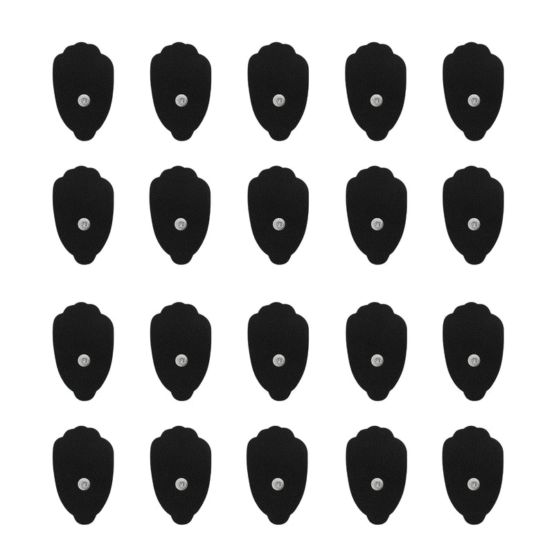 Pack - 20 (10 Pairs) Large TENS Unit Electrode Pads Reusable Self-Adhesive Replacement Massage Pads (Snap on - 3.5mm) - for TENS/EMS Electronic Pulse Massagers