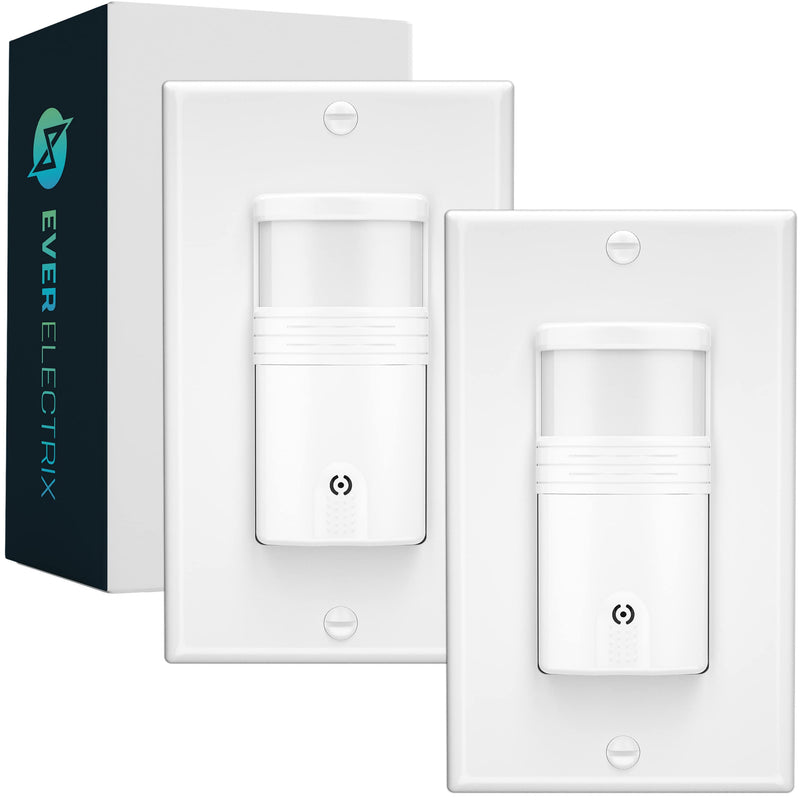 2 Pack Motion Sensor Light Switch, Neutral Wire Required, Single Pole Only (Not 3-Way), Indoor in-Wall Occupancy Sensor with Wall Plate, Adjustable Timer, Title 24, UL Certified, White 2