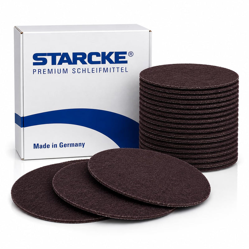 Starcke Scouring Pads, 5 inch 25 Pack Sanding Pads, Maroon Automotive Sandpaper for Automotive Paint & Paint Supplies, Very Fine Auto Body Supplies, Fabric Surface Conditioning Scuff Pad
