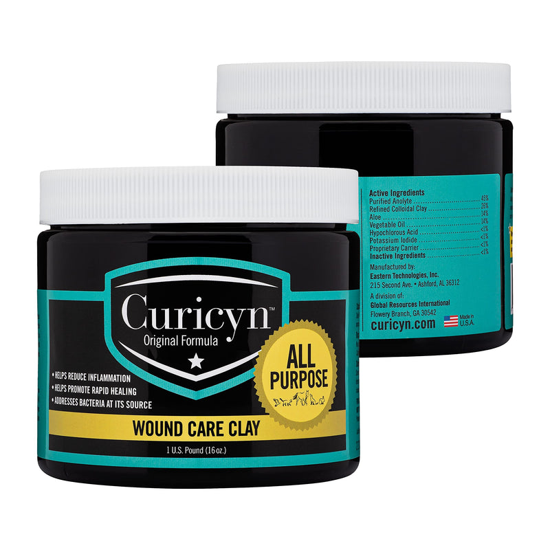 Animal Wound Care Clay 16oz. - Vet-Approved Natural Skin Ointment For Dog, Cat, Horse, and Other Livestock - Bentonite Clay with Aloe Treatment - Gentle No Sting Fast-Acting Formula - PawsPlanet Australia