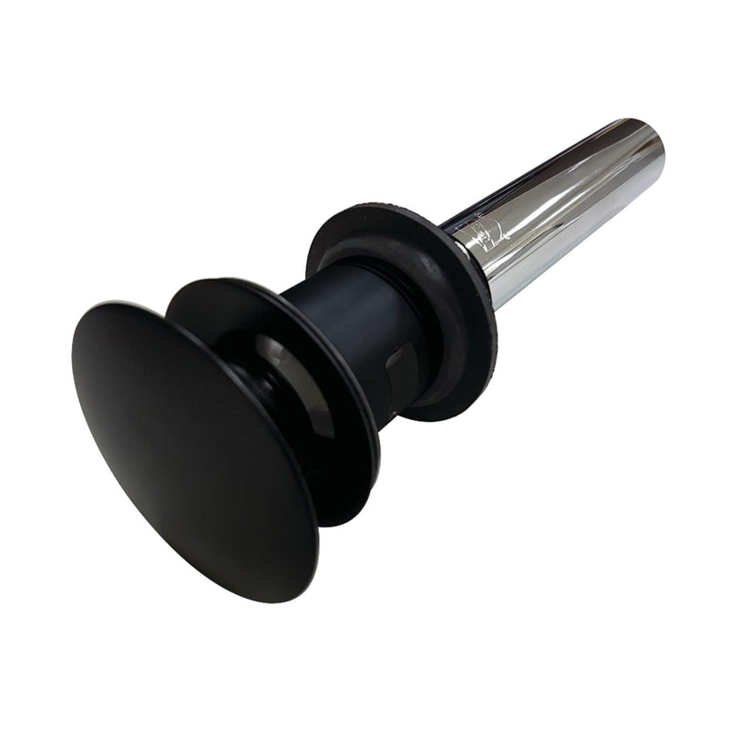 Kingston Brass EV6000MB Push Pop-Up Drain with Overflow Hole, 22 Gauge, Matte Black