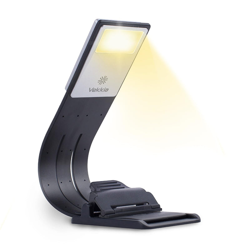 Vekkia Bookmark Book Light, Clip on Reading Lights for Books in Bed, Infinite Brightness Levels, Soft Light Easy for Eyes, Built-in USB Cable Easy Charge. for Readers & Kids Warm