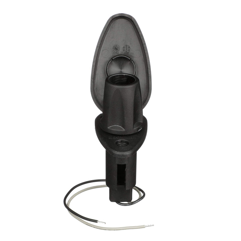 Attwood 910T2PB-7 LightArmor™ 910R Series Teardrop Plug-in Light Base — for All-Around Pole Light, 2-Pin, Black Composite Cover One size