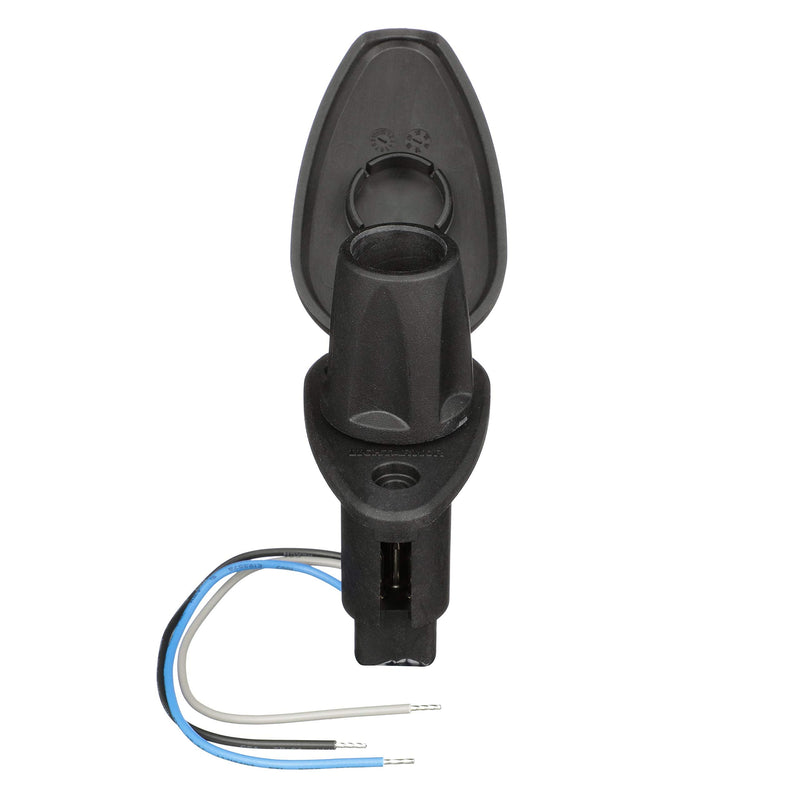 Attwood 910T3PB-7 LightArmor™ 910R Series Teardrop Plug-in Light Base — for All-Around Pole Light, 3-Pin, Black Composite Cover