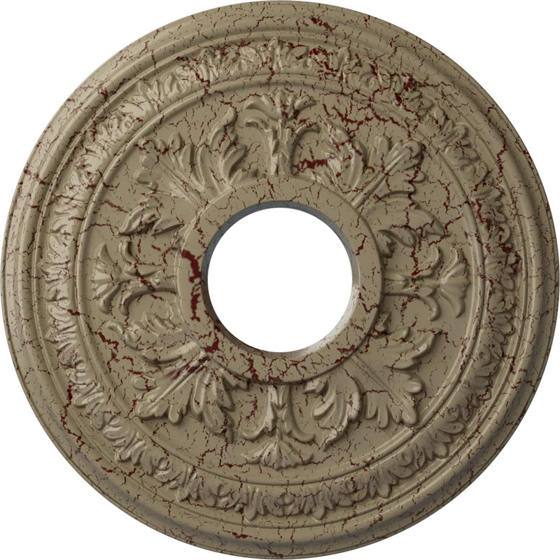 15 3/8"OD x 4 1/4"ID x 1 1/2"P Baltimore Ceiling Medallion (Fits Canopies up to 5 1/2"), Hand-Painted Gobi Desert Crackle