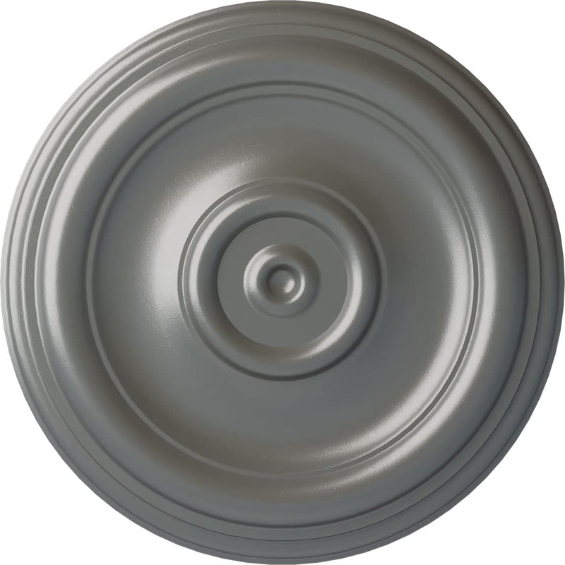 Ekena Millwork CM12TRSLS 12"OD x 1"P Traditional Ceiling Medallion, Silver Silver (Metallic Series)