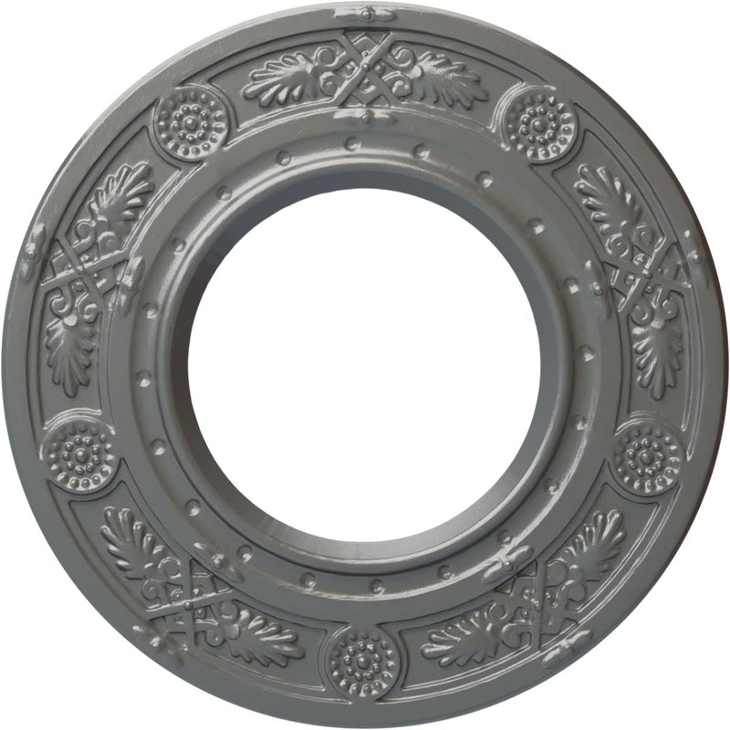 Ekena Millwork CM08DNSLS 8" x 3-7/8" x 1/2" Daniela Ceiling Medallion, Silver Silver (Metallic Series)