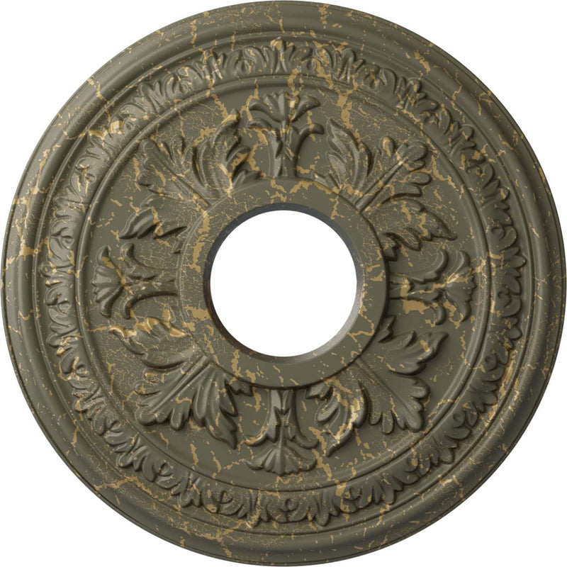 Ekena Millwork CM15BAWHC 15 3/8"OD X 4 1/4"ID X 1 1/2"P Baltimore Ceiling Medallion Fits Canopies Up to 5 1/2", Witch Hazel Crackle Witch Hazel Crackle (Flat Finish)