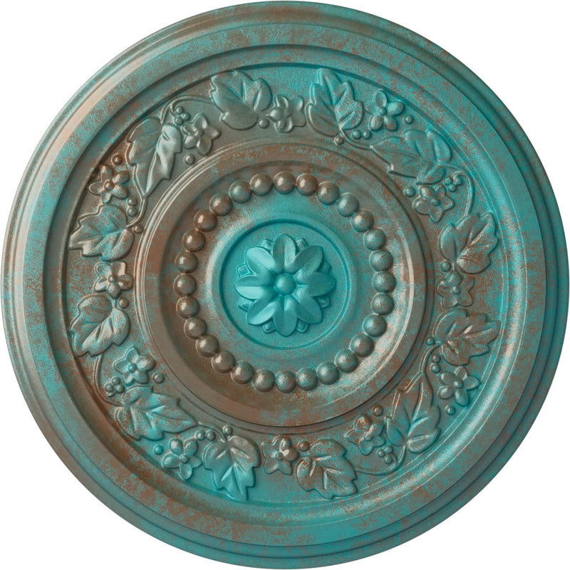 Ekena Millwork Marseille Ceiling Medallion, Copper Green Patina Copper Green Patina (Metallic Series)