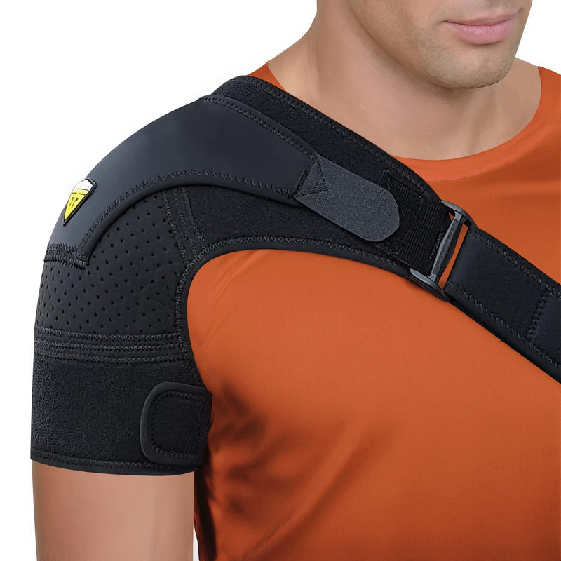 FIGHTECH Shoulder Brace for Torn Rotator Cuff for Men and Women - 4 Sizes - Support & Pain Relief (Black, Large/X-Large) Black