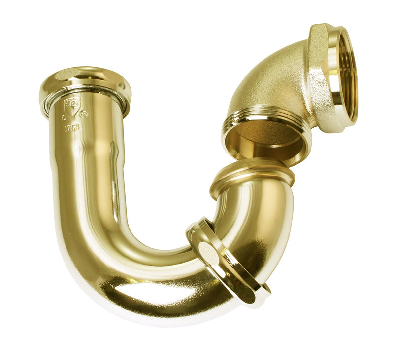 Westbrass D403LA-01 1-1/2 x 1-1/4" Brass LA Code P-Trap, Polished Brass 1-1/2" x 1-1/4"