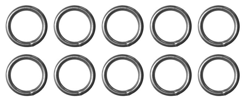 US Stainless 10 Pieces Stainless Steel 316 Round Ring Welded 1/4" x 1.5" (6mm x 35mm ID) Marine Grade