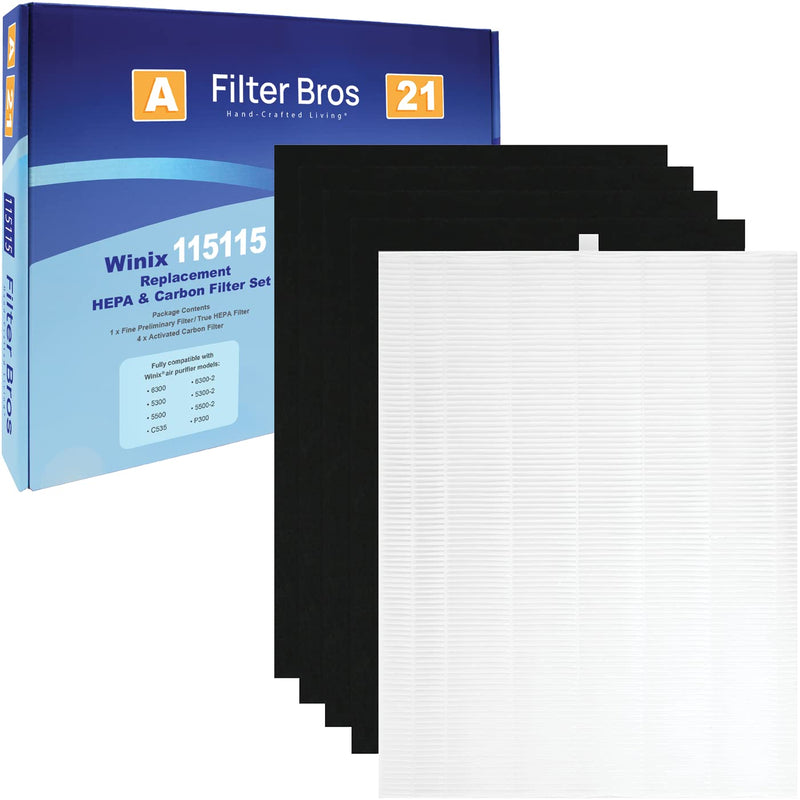 Filter Bros 115115 Replacement HEPA Filter A Fits Winix Plasmawave 5500-2 5300-2