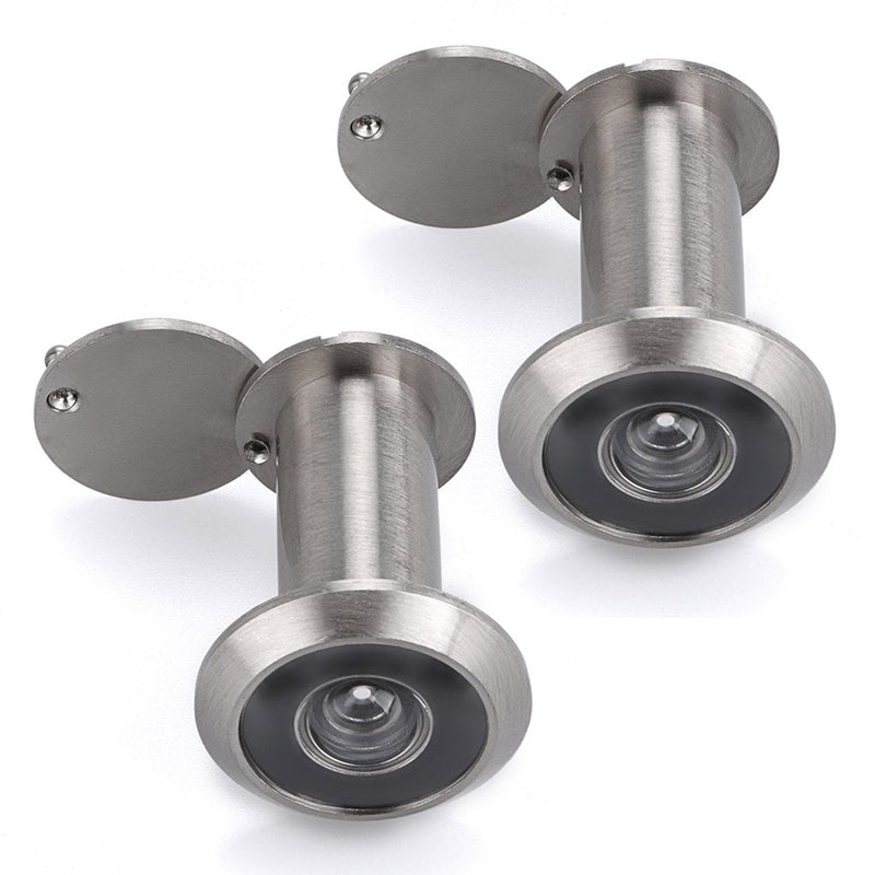 Sumnacon Safety Door Viewer,Solid Brass 220-degree Door Viewer/Peephole with Heavy Duty Rotating Privacy Cover for 1-3/8" to 2-1/6" Doors, Durable Door Viewer for Home Office Hotel (2 Pcs Silver) 2 Pcs Silver