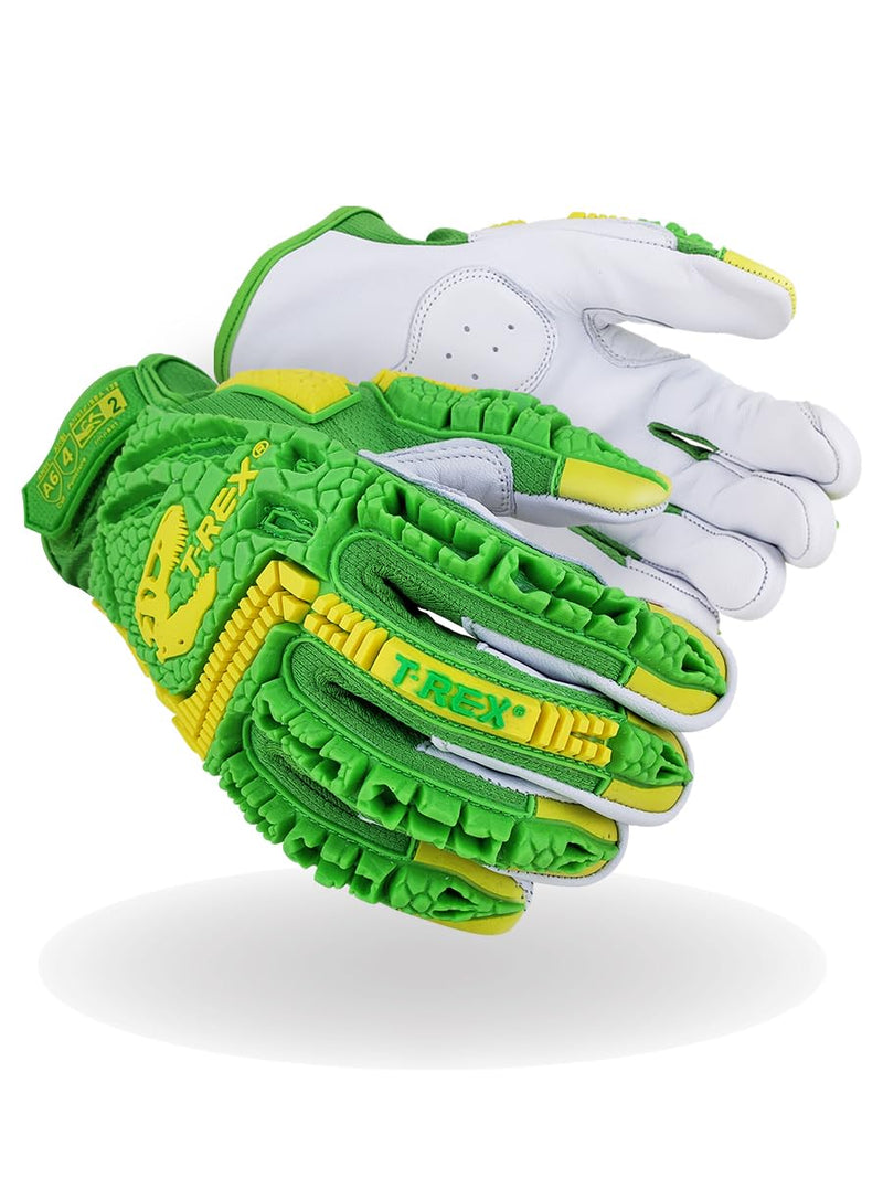 MAGID T-REX Windstorm Series ANSI A6 Goatskin Palm Impact Gloves, 1 Pair, 9/Large, TRX743 9/L