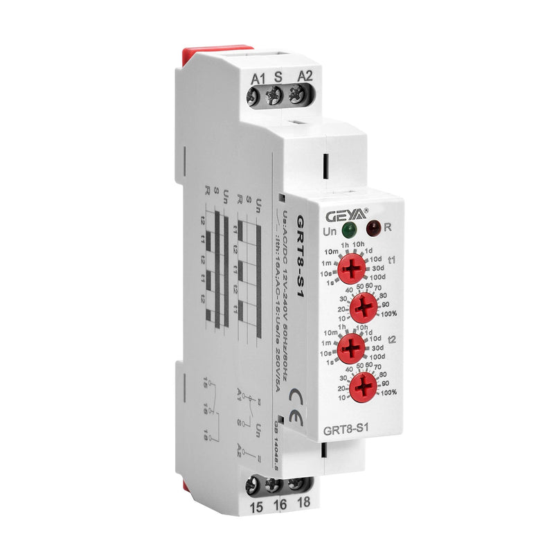 Asymmetric Cycle Timer 1SPDT Relay 16A AC/DC12V-240V Electronic Repeat Relay(GRT8-S1,AC/DC12V-240V) AC/DC12V~240V Grt8-s1