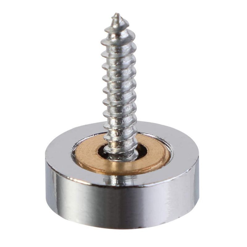 Mellewell 20 PCS Screw Covers Decorative Caps (Solid Construction) Mirror Screws Fasteners, 3/5" Diameter, Chrome 3/5 Inch