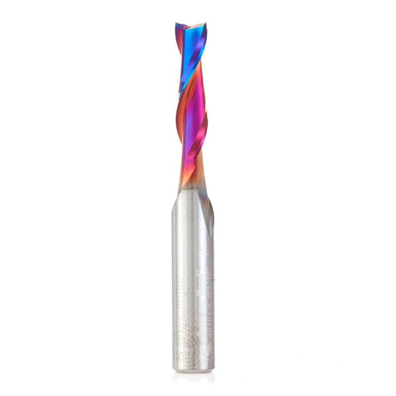 Amana Tool Spektra Extreme Tool Life Coated Solid Carbide Spiral Plunge Router Bit, 46101-K, 3/16 Dia x 3/4 CH x 1/4 Shank 2 Inch Long Up-Cut