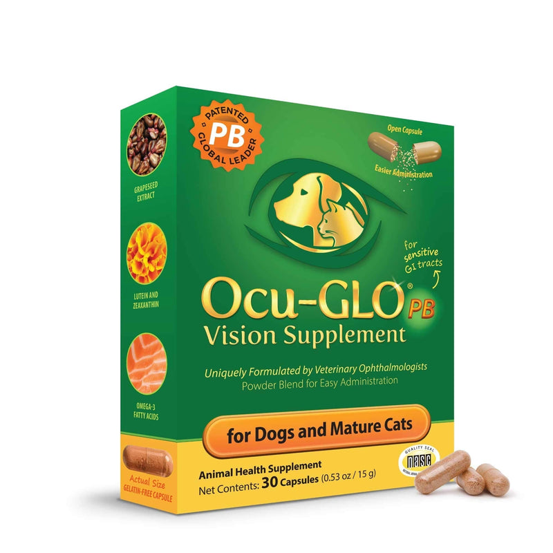 Ocu-GLO PB Vision Supplement - Easy to Administer Powder Blend with Lutein, Omega-3 Fatty Acids, Grape Seed Extract and Antioxidants to Promote Eye Health Small Dog & Cats - PawsPlanet Australia