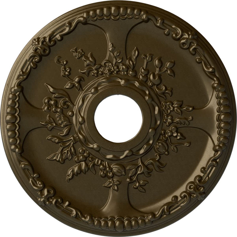 Ekena Millwork CM18SEBRS Antioch Ceiling Medallion, Brass Brass (Metallic Series)