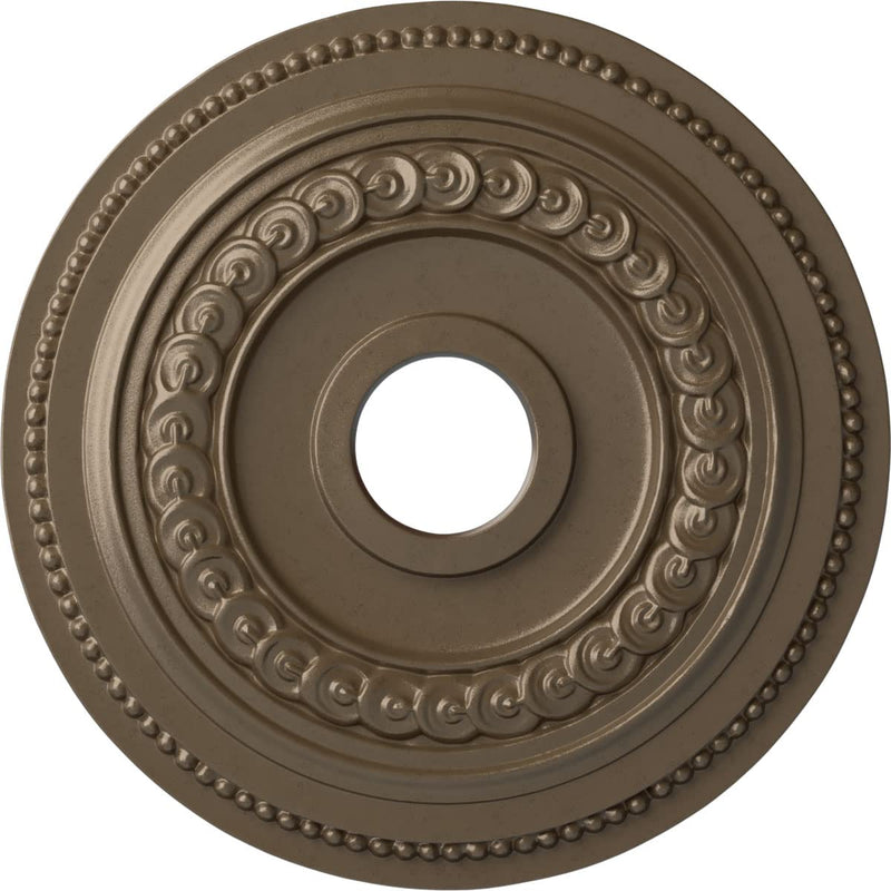 Ekena Millwork CM18OL1WSS Oldham Ceiling Medallion, Warm Silver Hand-Painted Warm Silver