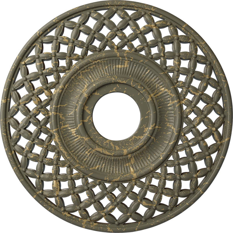 Ekena Millwork CM22RBWHC 22 OD x 4 3/4 ID x 1 P Robin Ceiling Medallion (fits Canopies up to 6 1/4), Hand-Painted, Witch Hazel Crackle Witch Hazel Crackle (Flat Finish)