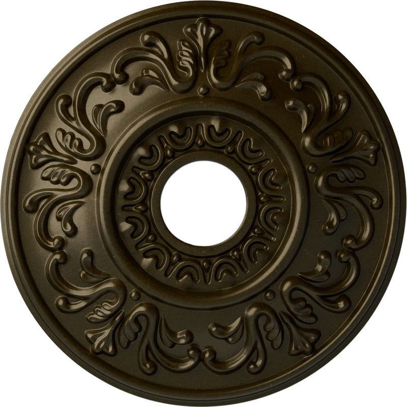 Ekena Millwork CM18VLGGS Valletta Ceiling Medallion, 18" OD x 3 1/2 ID x 1" P, Green Gold Hand-Painted Green Gold