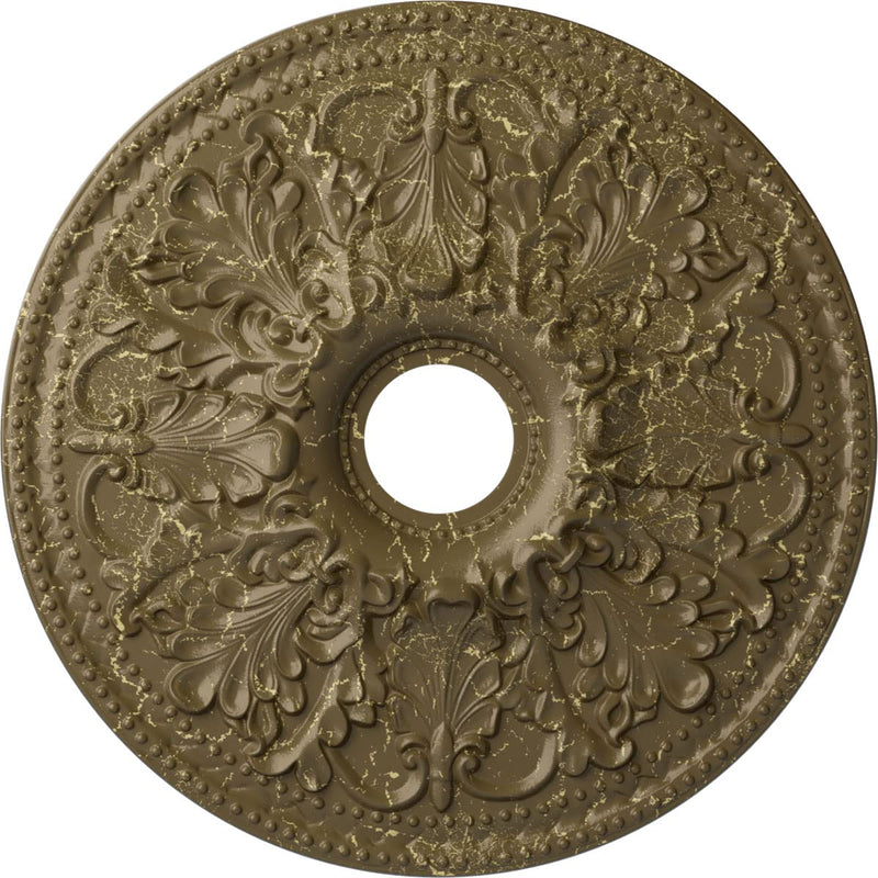 Ekena Millwork CM23ASMMC Ashley Ceiling Medallion, Mississippi Mud Crackle Mississippi Mud Crackle (Flat Finish)