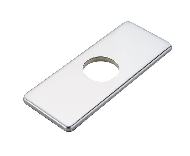 6 Inch Chrome Sink Hole Cover, 4" Hole Cover Deck Plate, Bathroom Faucet Deck Plate, Stainless Steel Square Escutcheon for Bathroom or Kitchen Single Hole Vanity Sink Faucet