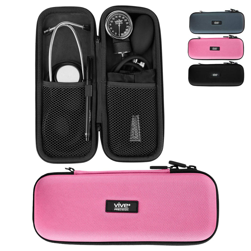 Stethoscope Case for Nurses - Hard Protective Equipment - Travel Holder Nursing School Essential - Fits 3M Littmann Classic III, Lightweight II S.E., Sphygmomanometer Pink