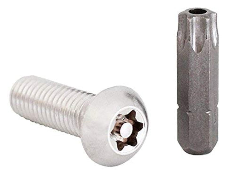 (100pcs) BelMetric Button Head Tamper Proof Screws M8X25 Stainlesss Steel Button Head Security Screw Torx 40 with Pin, SBT8X25SS M8X25 (100pcs)